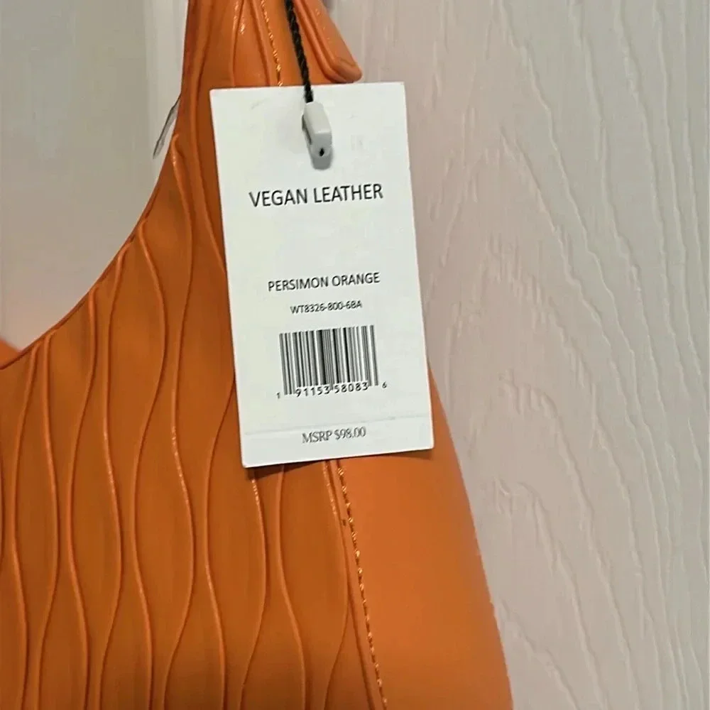 Jason Wu NWT Vegan Leather Shoulder Bag Persimon Orange Purse - Picture 3 of 8